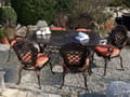 Miniatyrbillede 2 af 11: Have Spisestuesæt Brun Aluminium Udendørs Bord 6 Stole Retro Stil