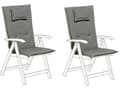 Miniatyrbild 1 av 8: Set med 2 Trädgårdsstolsdynor Grafitgrå Polyester Sits Ryggstödsdyna Modern design utomhusdyna
