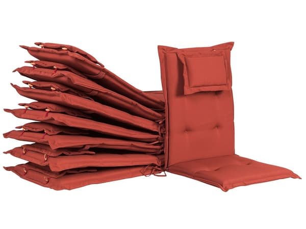 Sittdynor i Set av 8 Terrakotta tyg UV beständig Tjock Vadderade Kuddar