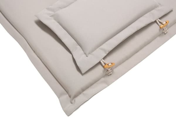 Sittdynor i Set av 2 Gråbeige tyg UV beständig Tjock Vadderade Kuddar