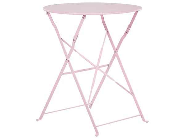 Bistrosetti pastellipinkki teräs maalattu 2 tuolia puutarhapöytä kokoontaitettava moderni boho