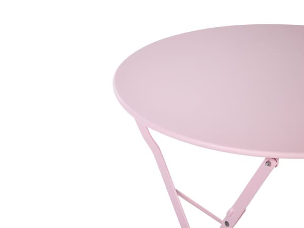 Bistrosetti pastellipinkki teräs maalattu 2 tuolia puutarhapöytä kokoontaitettava moderni boho