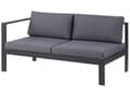 Miniatyrbild 8 av 11: Trädgård Loungegrupp Svart Aluminium Ram med Grå Kuddar 5-sits Soffbord och Sidobord