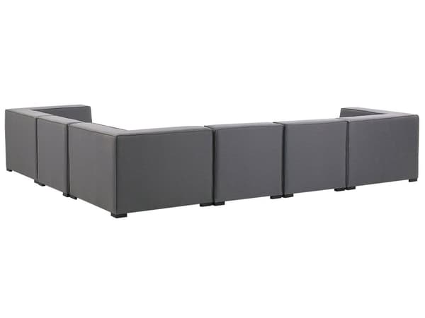 Ulkokulmasohva ja rahi harmaa 320 x 250 x 65 cm polyesteri alumiini 7 hengelle vasen rahi UV-kestävä