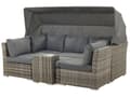 Miniatyrbillede 8 af 11: Loungesæt Grå Mørkebrun PE Rattan 6 Personers Havemøbler Sofa Justerbare Modulær Sæder Baldakin og Moderne Design Terrasse Have Indretning