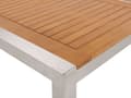 Miniatyrbild 9 av 11: Trädgårdsmöbelset Eukalyptusträ Bordsskiva Stålram 220 x 100 cm med 8 Beige Stolar
