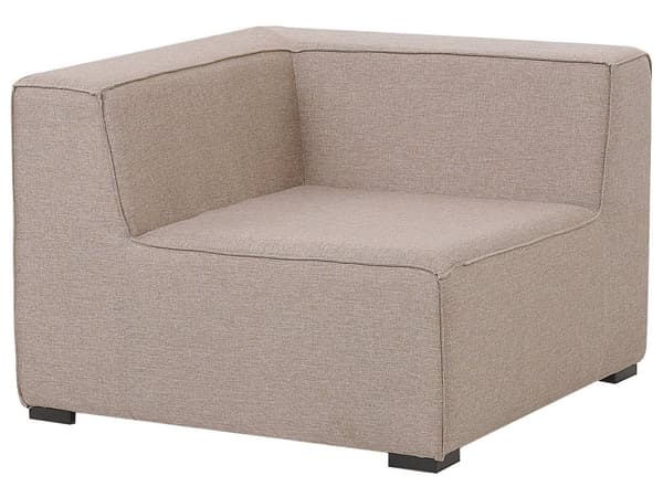 Loungegrupp Inomhus Hörnsoffa Beige Tyg 7-sits med Ottoman Vänster Trädgård