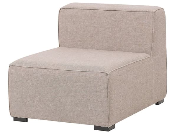 Loungegrupp Inomhus Hörnsoffa Beige Tyg 7-sits med Ottoman Vänster Trädgård