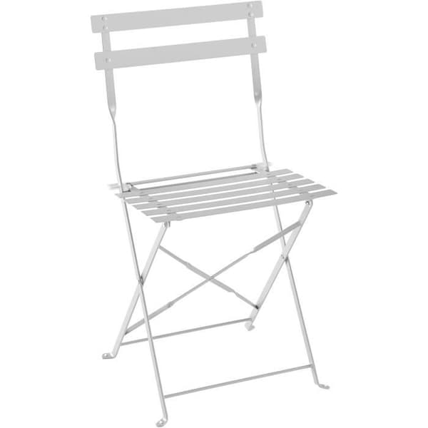 Bistroset - trädgårdsmatsats - Fällbord + 2 stolar - Struktur: stål - Färg: Grå