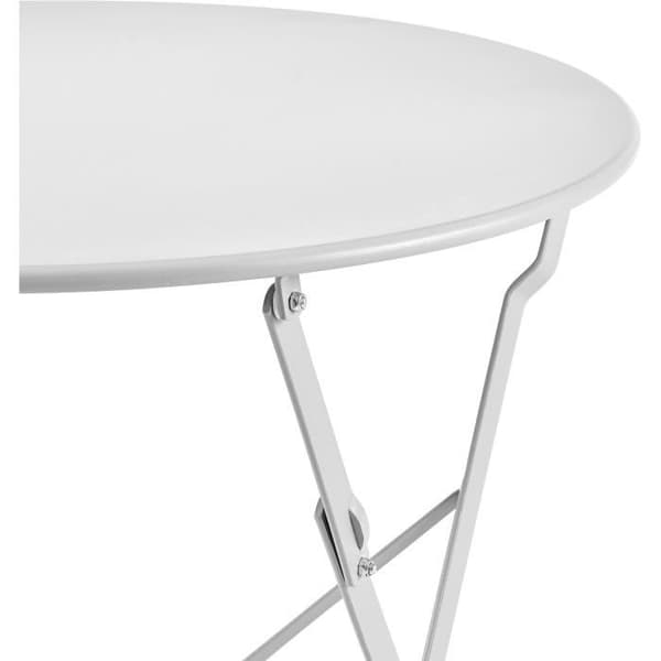 Bistroset - trädgårdsmatsats - Fällbord + 2 stolar - Struktur: stål - Färg: Grå