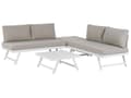 Miniatyrbild 4 av 11: 5-sits Trädgård Loungegrupp Kuddar Vit Ram Justerbara Sittplatser Soffbord Modern Design