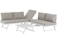 Miniatyrbild 6 av 11: 5-sits Trädgård Loungegrupp Kuddar Vit Ram Justerbara Sittplatser Soffbord Modern Design