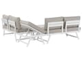Miniatyrbild 7 av 11: 5-sits Trädgård Loungegrupp Kuddar Vit Ram Justerbara Sittplatser Soffbord Modern Design
