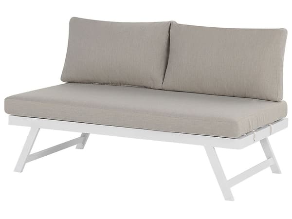 5-sits Trädgård Loungegrupp Kuddar Vit Ram Justerbara Sittplatser Soffbord Modern Design