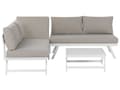 Miniatyrbild 1 av 11: 5-sits Trädgård Loungegrupp Kuddar Vit Ram Justerbara Sittplatser Soffbord Modern Design