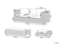 Miniatyrbillede 3 af 11: Udendørs sofasæt Brun/Hvid Imiteret Rattan 3 Personers Sofa med Sofabord og 2 Osmanner med Hynder til en Plads Kapacitet op til 5 Siddepladser