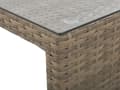 Miniatyrbillede 11 af 11: Udendørs sofasæt Brun/Hvid Imiteret Rattan 3 Personers Sofa med Sofabord og 2 Osmanner med Hynder til en Plads Kapacitet op til 5 Siddepladser