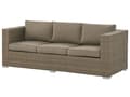 Miniatyrbillede 7 af 11: Udendørs sofasæt Brun Imiteret Rattan 3 Personers Sofa med Sofabord og 2 Osmanner med Hynder til en Plads Kapacitet op til 5 Siddepladser