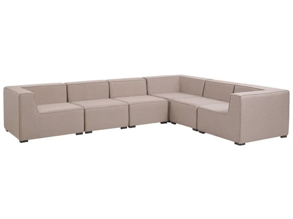 Ulkokulmasohva beige 320 x 250 x 65 cm polyesteri alumiini seitsemälle vasen rahi UV-kestävä