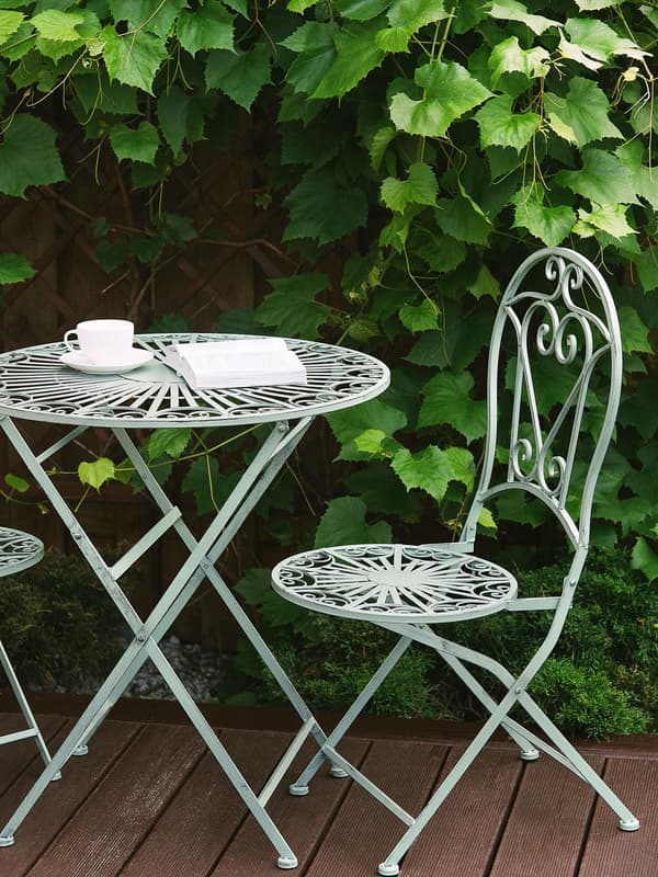 Cafesæt Grøn Jern Moderne Cafesæt Retro Bord Accent til Terrasse og Havestole Altan Italiensk Indretning