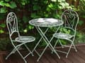 Miniatyrbillede 2 af 11: Cafesæt Grøn Jern Moderne Cafesæt Retro Bord Accent til Terrasse og Havestole Altan Italiensk Indretning