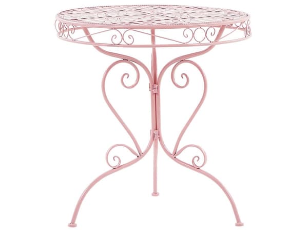 Havestole Lyserød Pulverlakeret Jern 2 stk 94 x 33 cm Moderne Cafesæt Retro Rørflet Bord Accent til Terrasse og Altan Italiensk Indretning