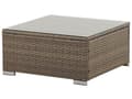 Miniatyrbillede 9 af 11: Udendørs Loungesæt Brun Hvid Imiterede Rattan Puder Modulær Hjørnesofa til 6 Personer Sofabord med Hærdet Glasplade