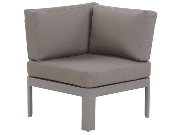 Loungesæt Grå Aluminium 5 Personers Loungesofa Udendørs med Indbygget Sidebord Fodskammel Ottoman til Terrasse Altan Have Indretning