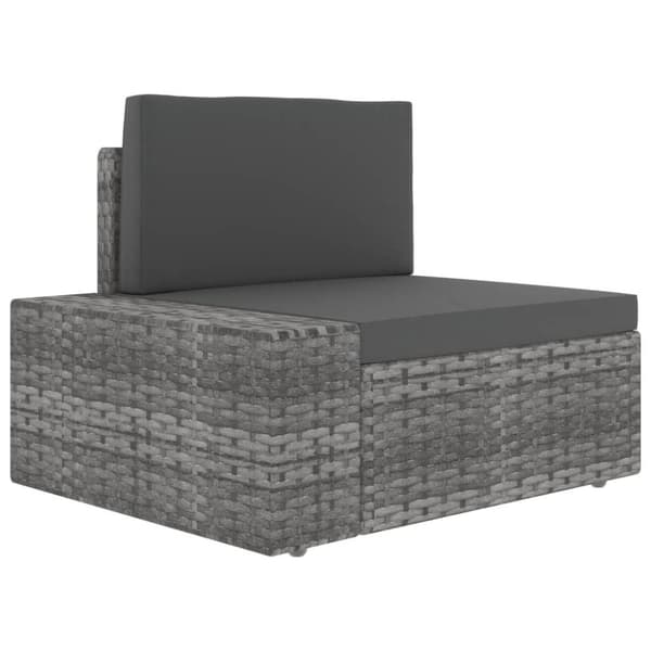 vidaXL Hagesofagruppe 4 deler polyrotting grå