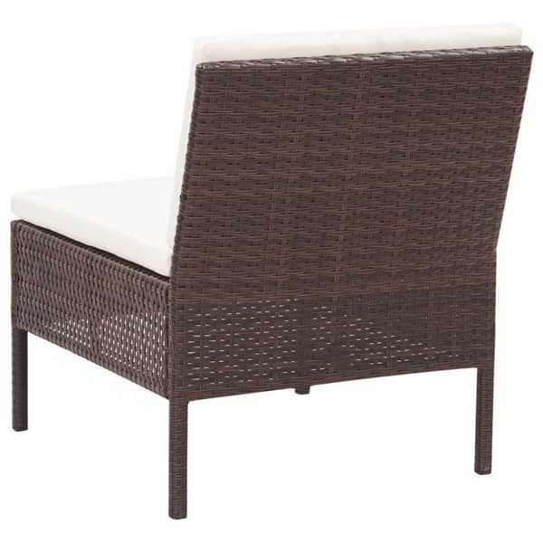vidaXL haveloungesæt 3 dele med hynder polyrattan brun