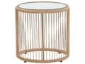 Miniatyrbillede 8 af 11: Bistrosæt Brun Imiteret Rattan Sort Stålben 2 Stole med Grå Hynder Glasbordplade Moderne 2 Personers Udendørs Sæt