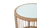 Miniatyrbillede 9 af 11: Bistrosæt Brun Imiteret Rattan Sort Stålben 2 Stole med Grå Hynder Glasbordplade Moderne 2 Personers Udendørs Sæt