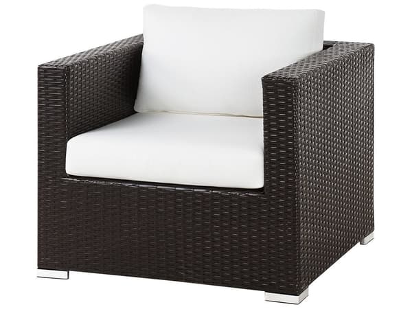 8 personer Udendørs Havesofasæt Brun Samtale m/ Beige Hynder Hjørnesofa Lænestol Sofabord