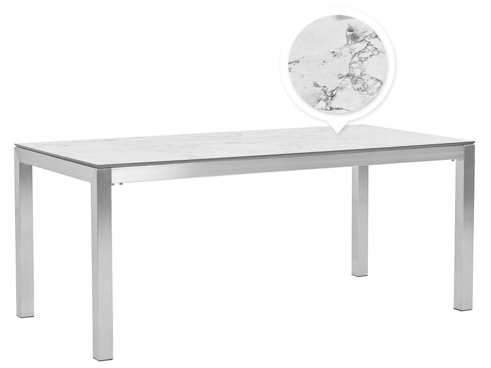 Puutarhapöytä marmoritasolla 180 x 90 cm GROSSETO