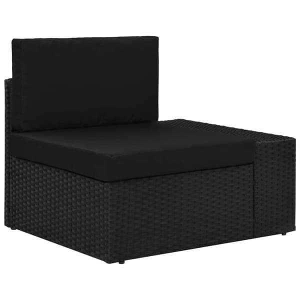 vidaXL loungesæt til haven 10 dele polyrattan sort
