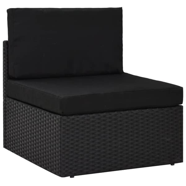 vidaXL loungesæt til haven 10 dele polyrattan sort