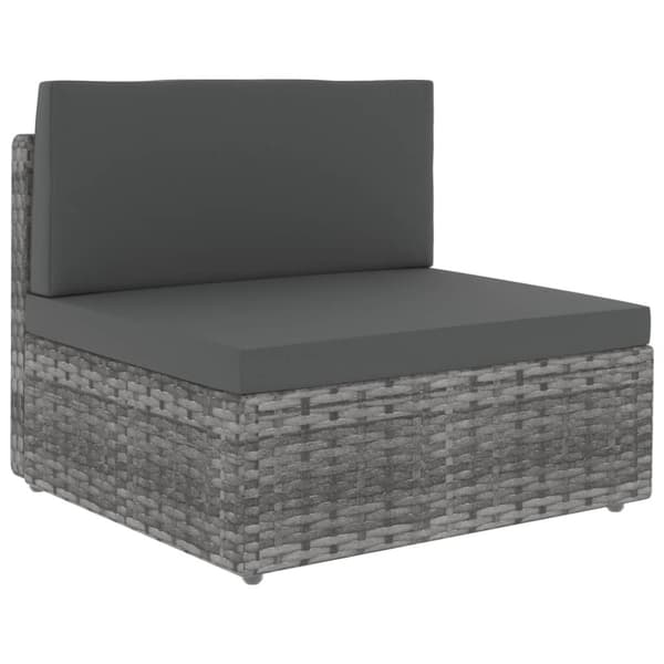vidaXL loungesæt til haven 6 dele polyrattan grå
