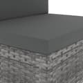 Miniatyrbillede 8 af 11: vidaXL loungesæt til haven 6 dele polyrattan grå