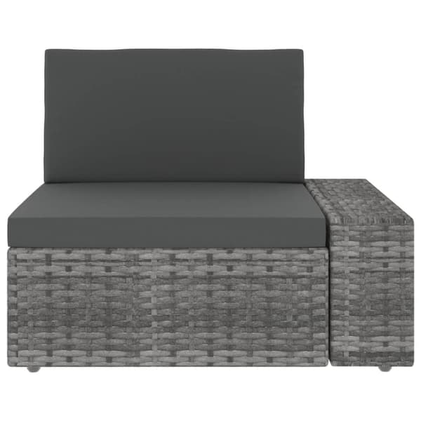 vidaXL loungesæt til haven 6 dele polyrattan grå