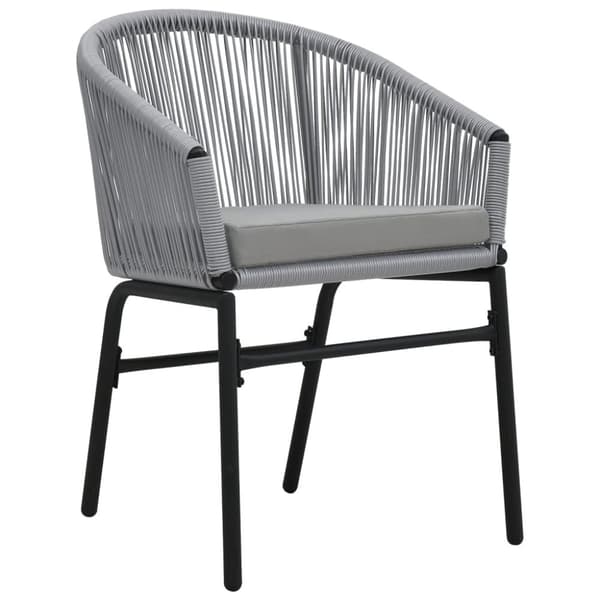 vidaXL bistrosæt 3 dele med hynder PVC-rattan grå