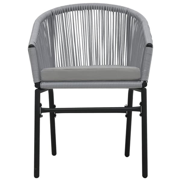 vidaXL bistrosæt 3 dele med hynder PVC-rattan grå