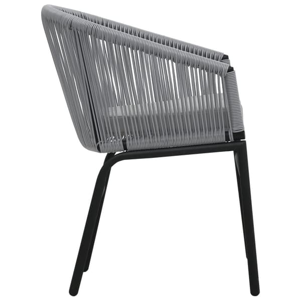 vidaXL bistrosæt 3 dele med hynder PVC-rattan grå