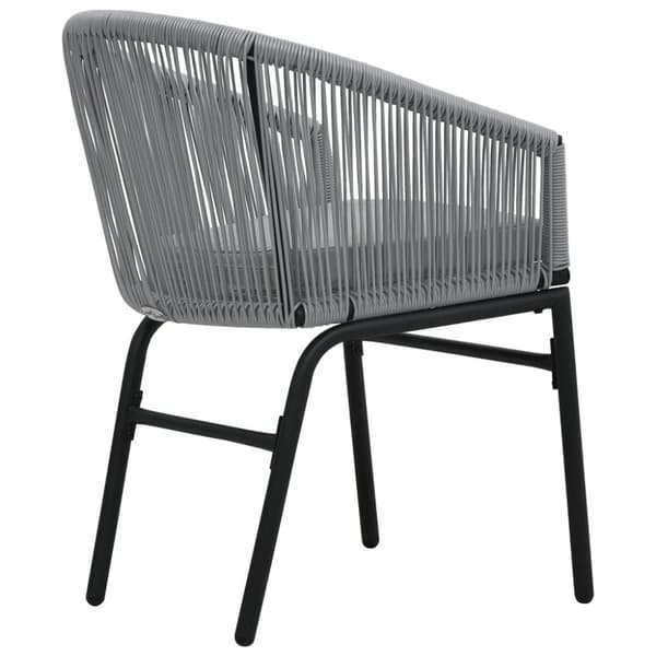 vidaXL bistrosæt 3 dele med hynder PVC-rattan grå