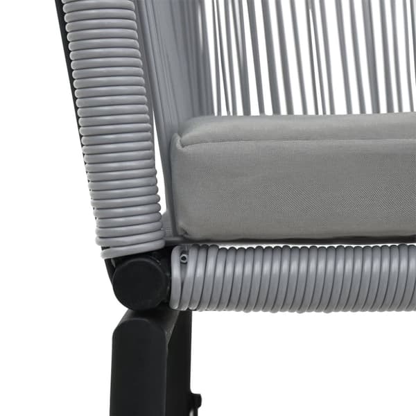 vidaXL bistrosæt 3 dele med hynder PVC-rattan grå