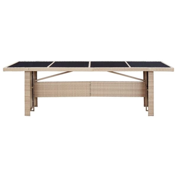 vidaXL udendørs spisebordssæt 9 dele med hynder polyrattan beige