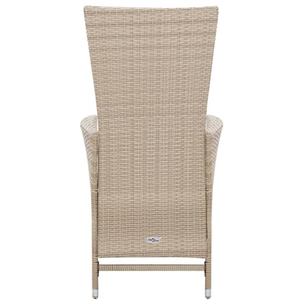 vidaXL udendørs spisebordssæt 7 dele med hynder polyrattan beige
