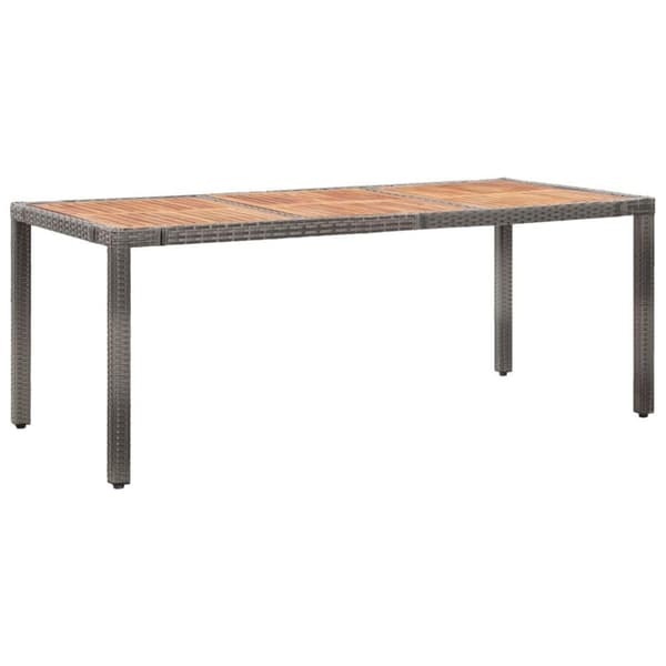vidaXL udendørs spisebordssæt 9 dele med hynder polyrattan grå