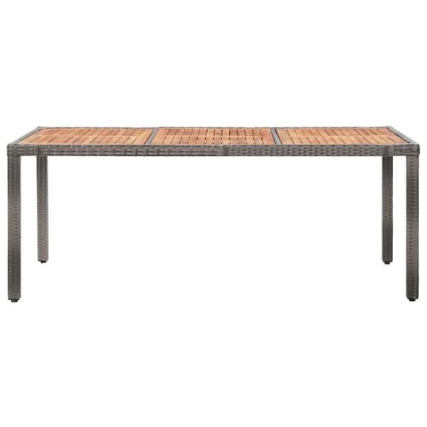 vidaXL udendørs spisebordssæt 9 dele med hynder polyrattan grå