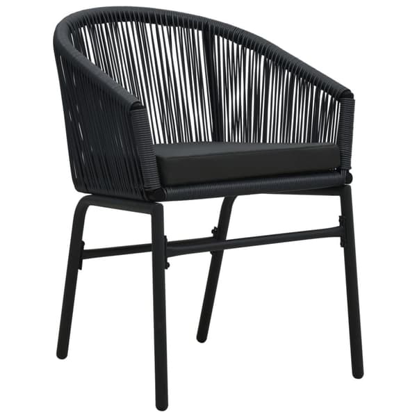 vidaXL bistrosæt 3 dele med hynder PVC-rattan sort
