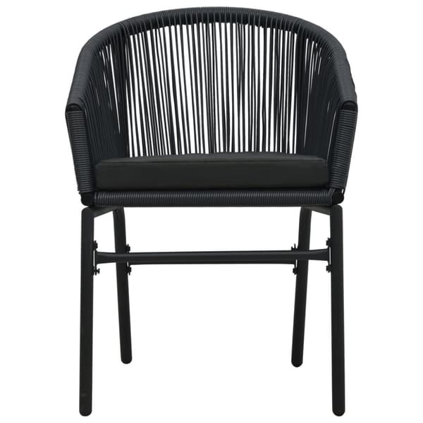 vidaXL bistrosæt 3 dele med hynder PVC-rattan sort